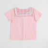【2点セット】チェックセーラーカラーTシャツ＋プリーツスカート