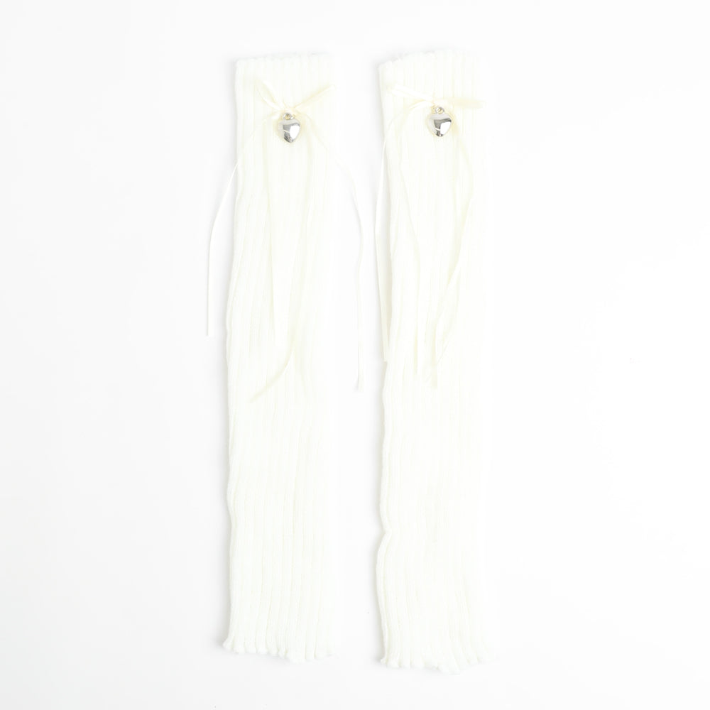 ハートチャームリボンレッグウォーマー