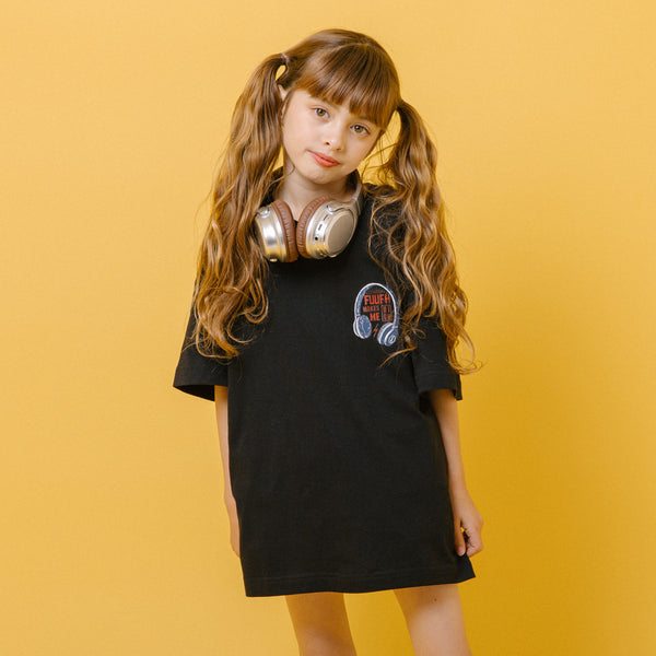 ヘッドホンプリントオーバーサイズTシャツ