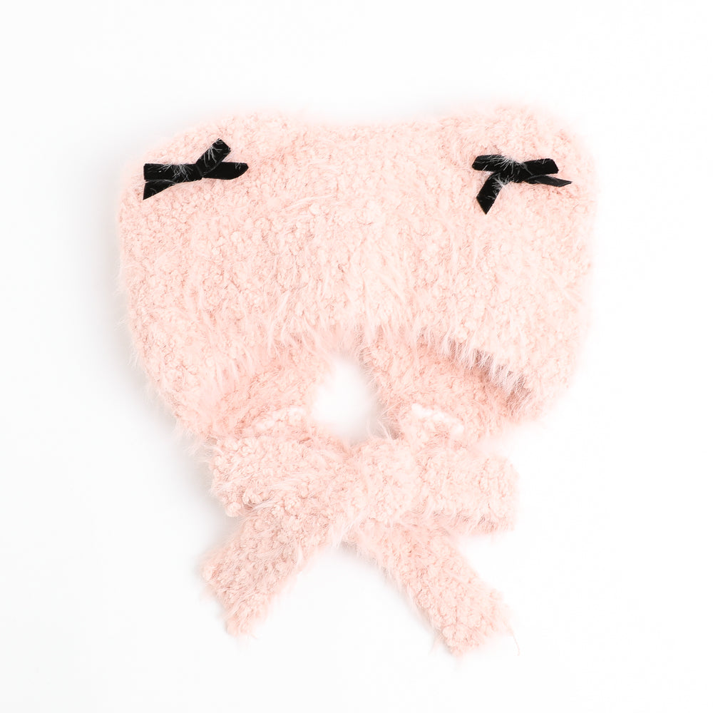 猫耳リボンファーキャップ