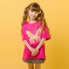 バタフライロゴプリントオーバーサイズTシャツ