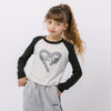 スプレーハートプリントライクラグランTシャツ