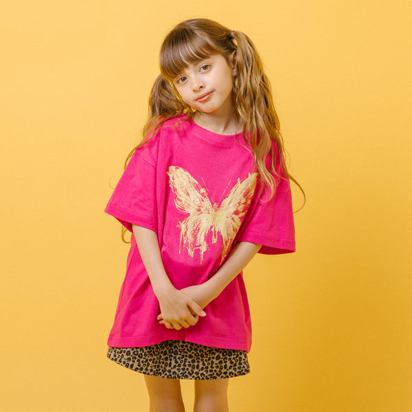 バタフライロゴプリントオーバーサイズTシャツ