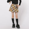 【インナーパンツ付き】ダブルベルトチェックラップスカート