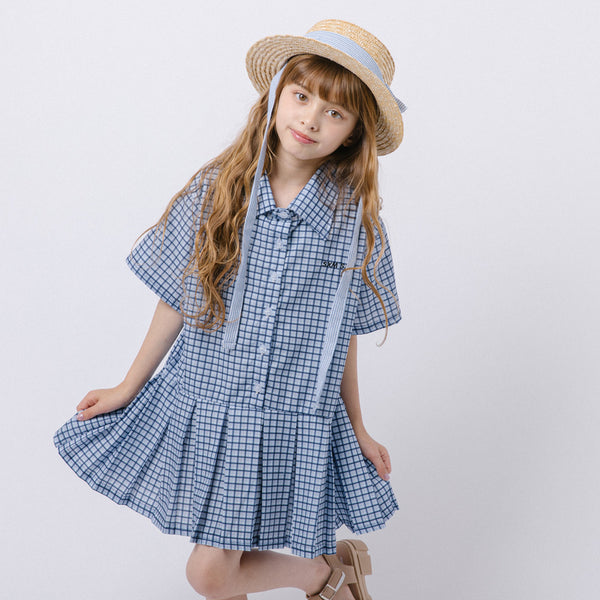 チェックシャツプリーツワンピース