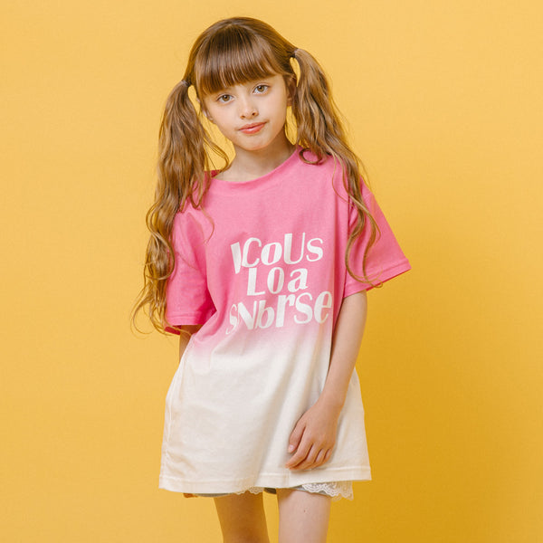 ロゴプリントグラデーションオーバーサイズTシャツ