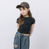 ラインストーンデザインリブミニTシャツ