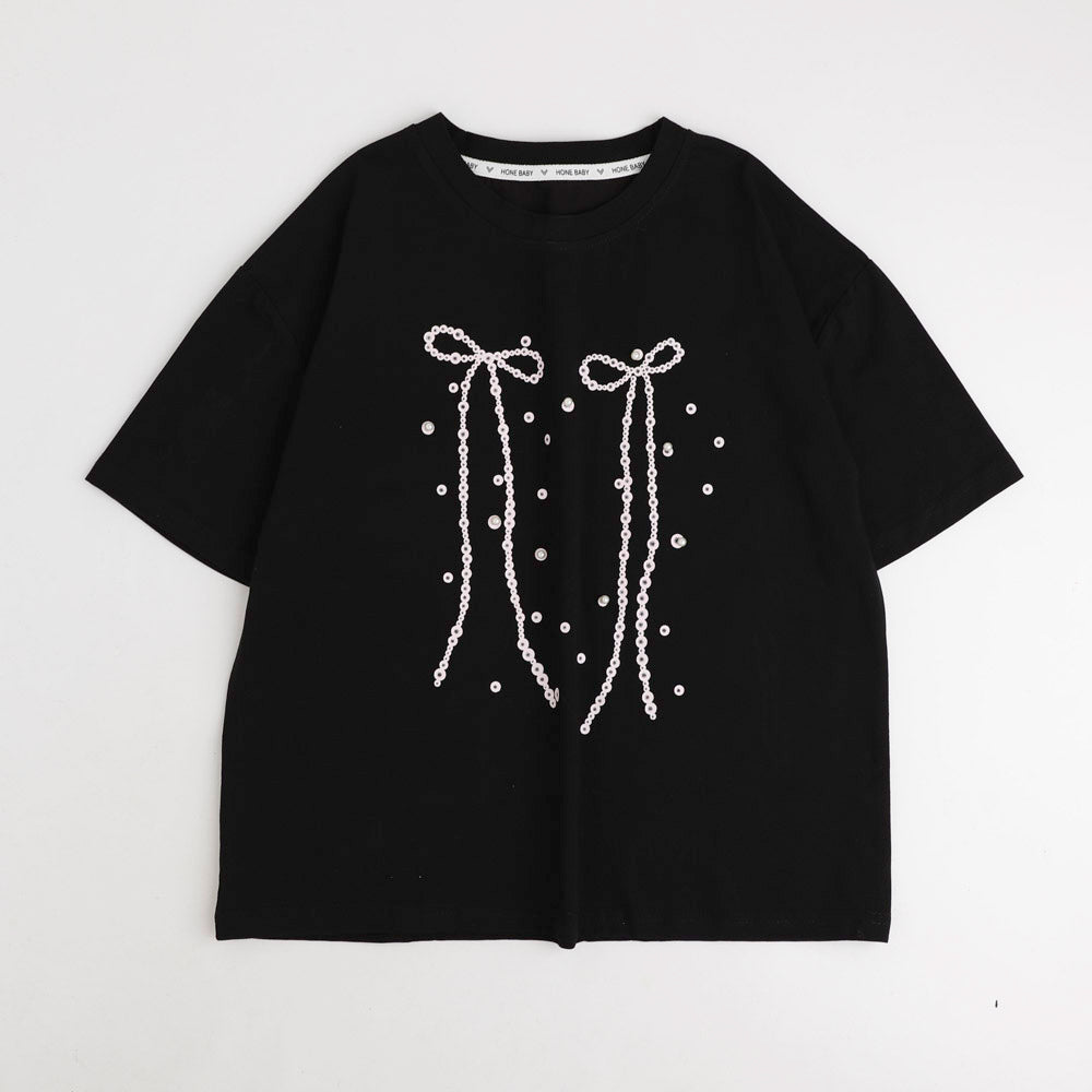 パールリボンデザインTシャツ