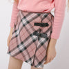 【インナーパンツ付き】ダブルベルトチェックラップスカート