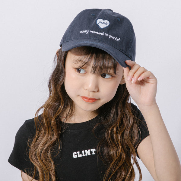 配色ミニハート刺繍キャップ