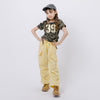 ミリタリーデザインフロントロゴワンショルダートップス