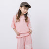【2点セット】ラインデザインルーズTシャツ＋ショートパンツ
