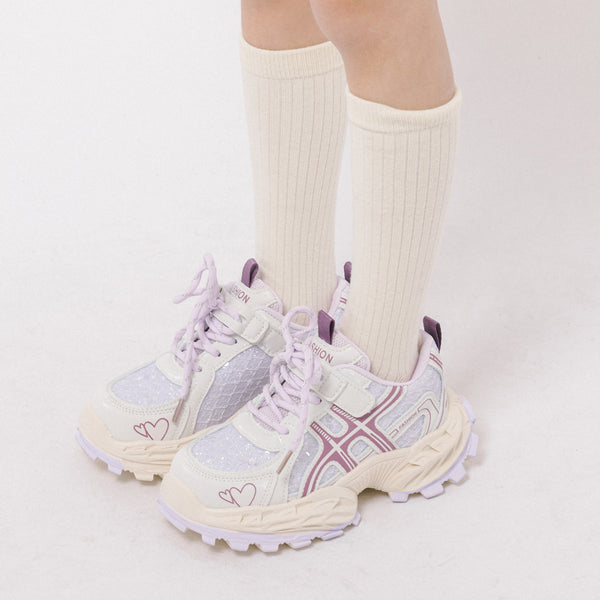 ボリュームソールラメグリッターハートスニーカー