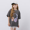 ファンシードーナツヘッドホンプリントオーバーサイズTシャツ