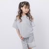 【2点セット】ラインデザインルーズTシャツ＋ショートパンツ