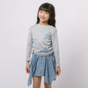 ぷくぷくリボン発泡プリントサイドギャザーロングTシャツ
