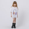 ファンシードーナツヘッドホンプリントオーバーサイズTシャツ