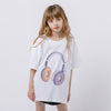 ファンシードーナツヘッドホンプリントオーバーサイズTシャツ