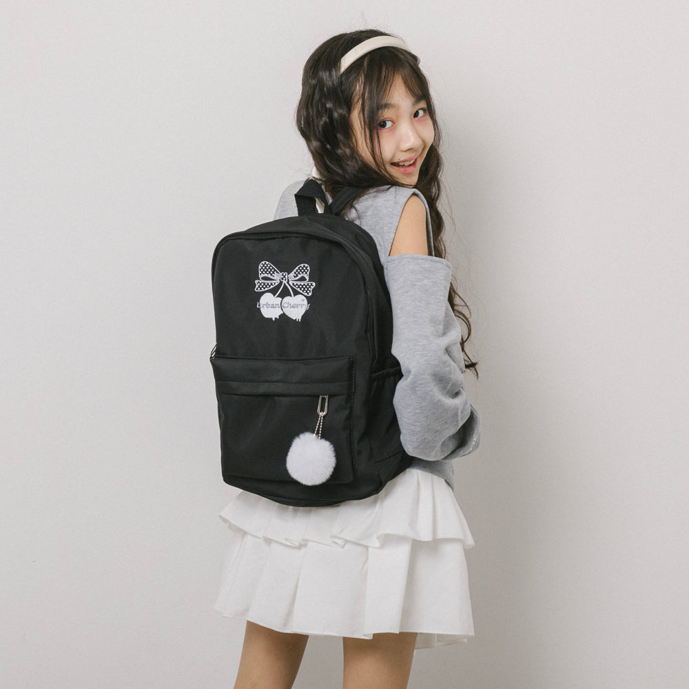 ポンポン付きチェリーロゴ刺繍リュック|子供服・キッズファッション