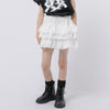 【2点セット】パールリボンフレンチスリーブTシャツ＋ティアードスカート