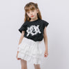 【2点セット】パールリボンフレンチスリーブTシャツ＋ティアードスカート