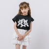 【2点セット】パールリボンフレンチスリーブTシャツ＋ティアードスカート