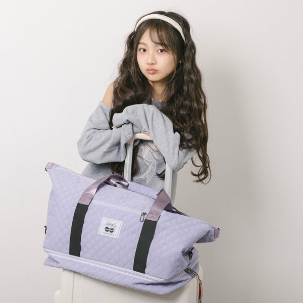 【2way】キャリーケースにつけられるキルティング大容量バッグ