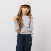 ぷくぷくリボン発泡プリントサイドギャザーロングTシャツ