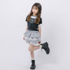 【綿100％/吸水速乾】レースフリルフレンチハートプリントクロップドTシャツ