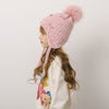 ポンポンリボンニット帽