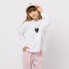 フロントワンポイントハートデザインロングTシャツ