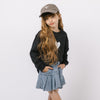 フロントワンポイントハートデザインロングTシャツ