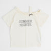 カットショルダーフリルクロップドTシャツ