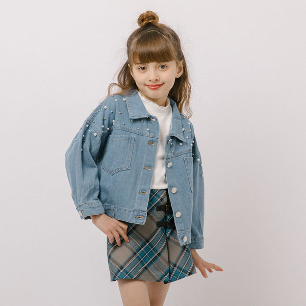 パールデザインデニムジャケット