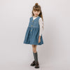 フロントボタンデザインデニムフレアワンピース
