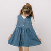 フロントボタンデザインデニムフレアワンピース