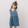 フロントボタンデザインデニムフレアワンピース