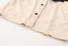 刺繍デザインカラーブラウス＋【インナーパンツ付】リボン台形スカート