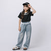 レイヤードライクポルカドットリボンTシャツ