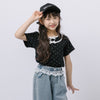 レイヤードライクポルカドットリボンTシャツ