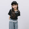 レイヤードライクポルカドットリボンTシャツ
