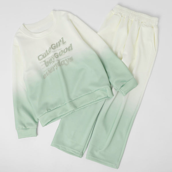 【2点セット】グラデーションロゴトレーナー＋ストレートパンツ