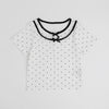 レイヤードライクポルカドットリボンTシャツ