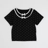 レイヤードライクポルカドットリボンTシャツ