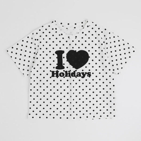 フロントロゴプリントドットTシャツ