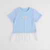 カットワークレースフリルドッキングTシャツ