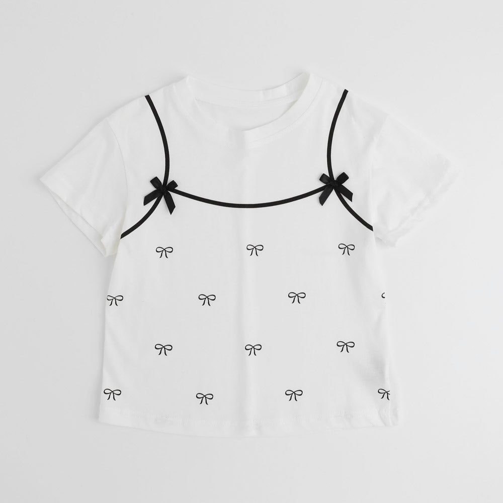 リボンキャミドッキングTシャツ