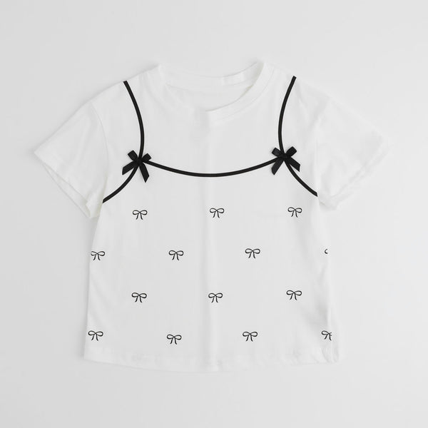 リボンキャミドッキングTシャツ