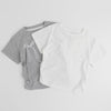 サイドギャザークロップドパールTシャツ