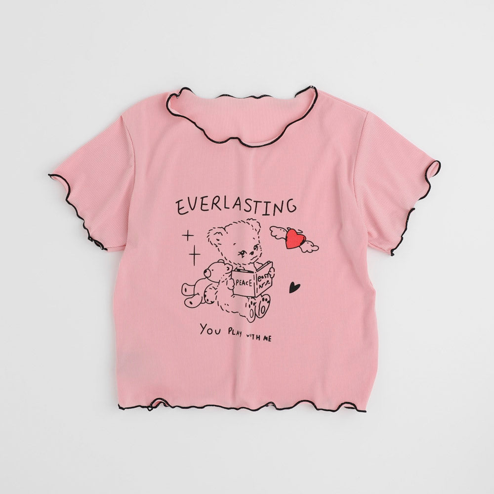 マルチプリント配色メロウTシャツ